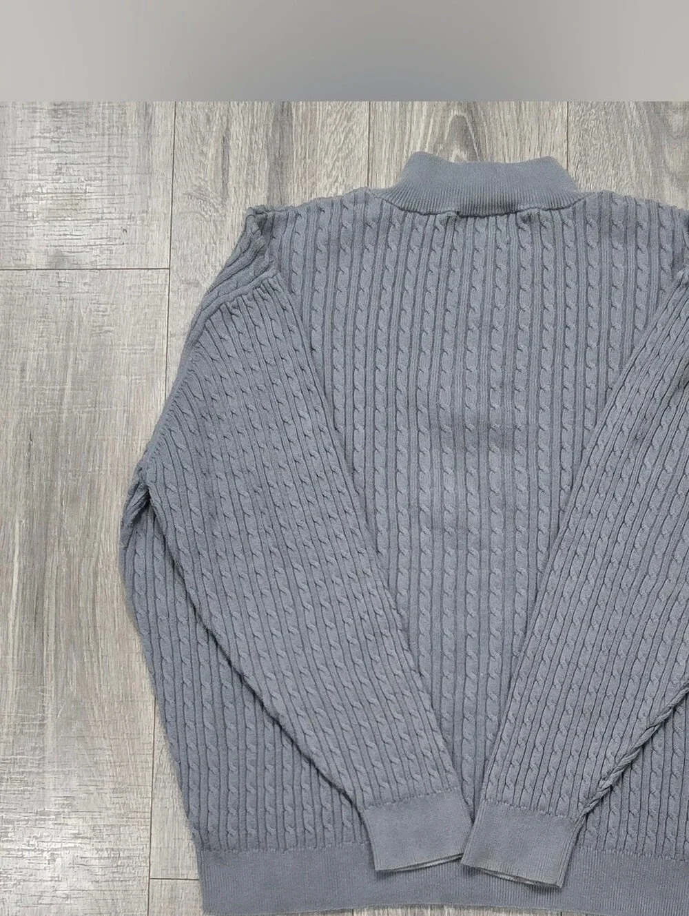 Pendleton Men's Gray Cable-Knit Half-Zip Sweater #503 - Picture 3 of 7